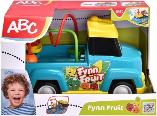 Voiture à tirer avec labyrinthe de fruits ABC 25 cm