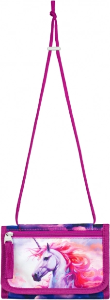porte-monnaie tour de cou à motif licorne