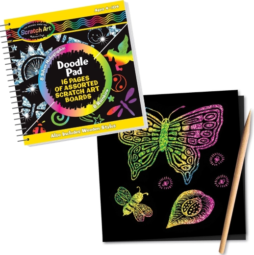 Bloc créatif Melissa & Doug avec images à gratter et stylet en bois