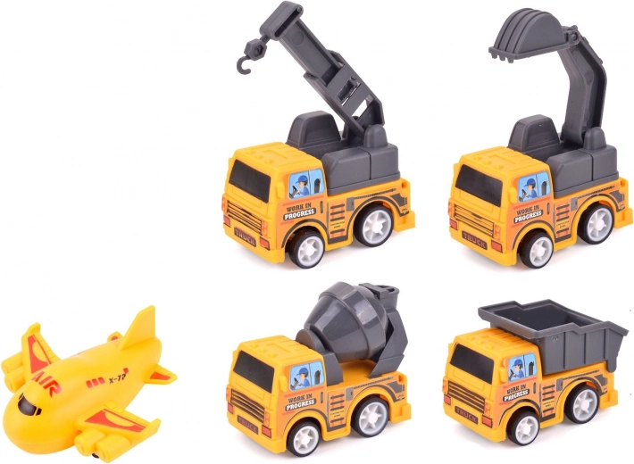 Ensemble de Petites Machines de Construction et Avion à Retraite