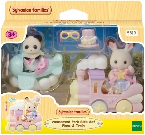 Sylvanian Families parc d’attractions – avion et petit train set de jeu