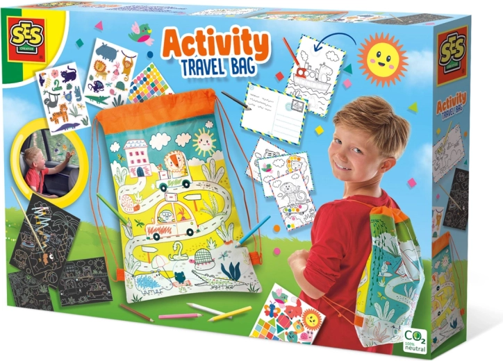SES grand kit de jeux de voyage dans un sac à dos