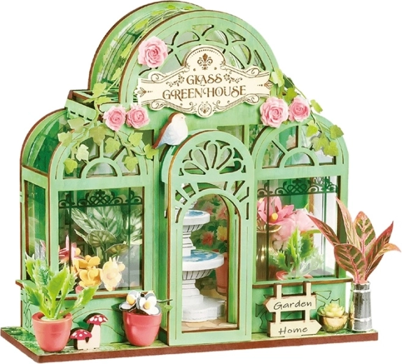 RoboTime Rolife miniature de maisonnette jardin avec fontaine verte - 1 pièce