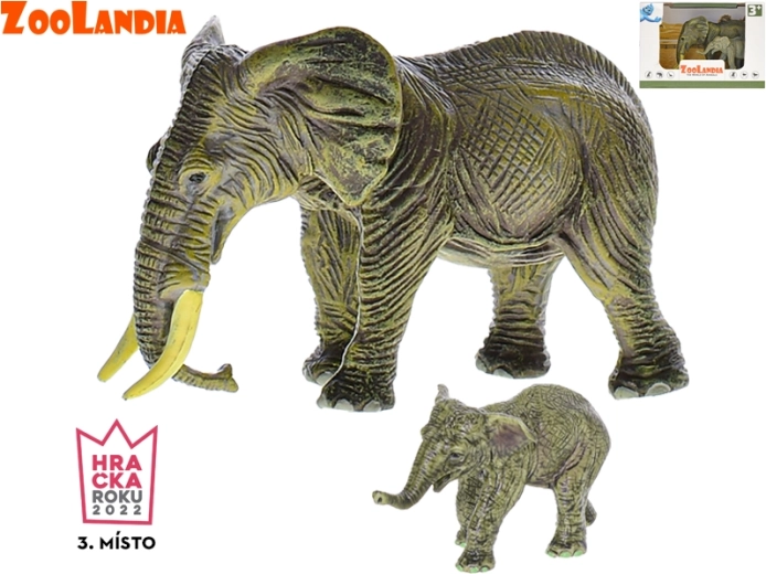 Zoolandia éléphant avec son petit – figurine en plastique réaliste pour enfants
