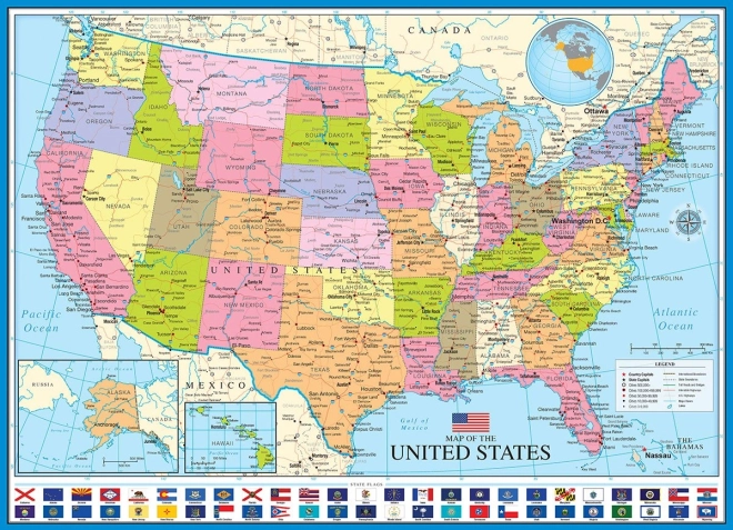 Puzzle EUROGRAPHICS Carte politique des États-Unis 1000 pièces