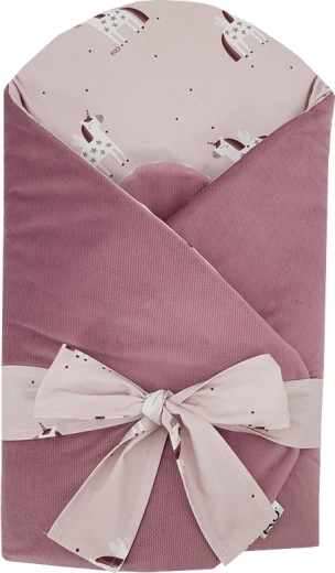 Couverture d’emmaillotage EKO avec velours et insert en coco licorne 75 × 75 cm