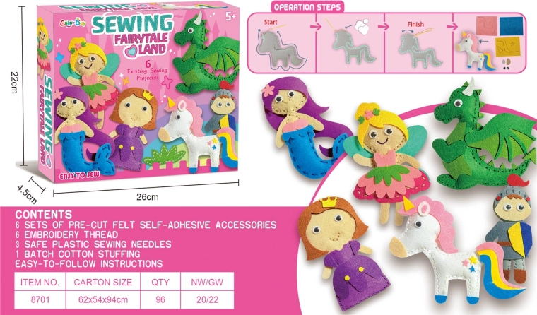Kit créatif pour broder des figurines en feutrine – princesse