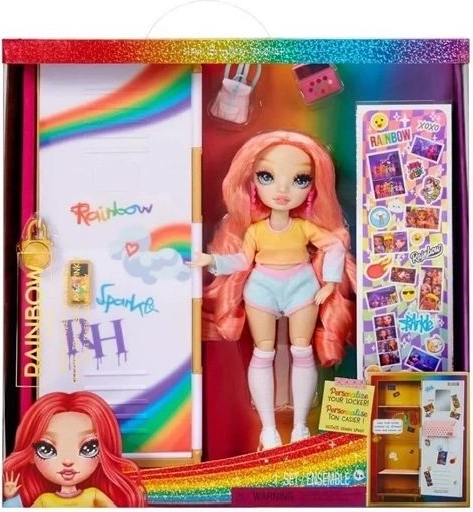 Poupée mannequin Rainbow High avec casier scolaire et accessoires