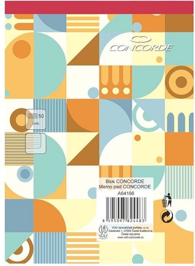 Bloc-notes CONCORDE A6 ligné 8 mm, 50 feuilles