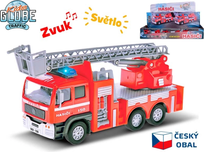 Camion de pompiers avec lumière et son 14 cm – Kids Globe Traffic
