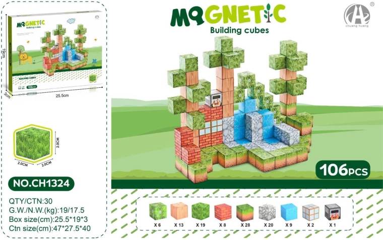 Ensemble de cubes magnétiques 3D 106 pièces