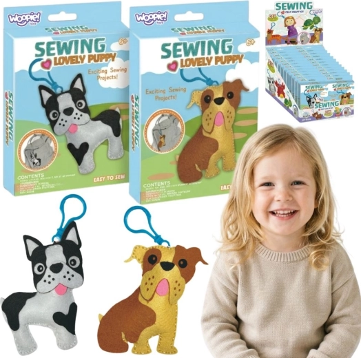 Woopie Sewing Lovely Puppy – kit de couture pour enfants (porte-clés chiens DIY)
