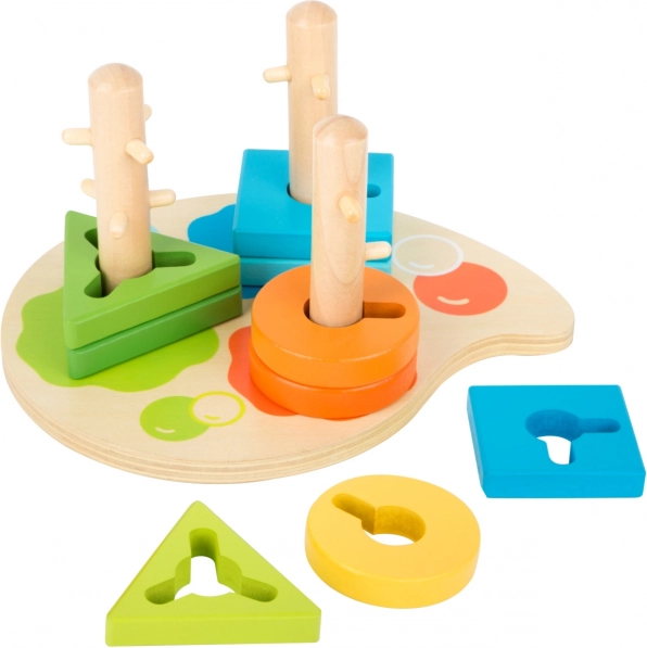 Petit jouet en bois pour apprendre les couleurs et les formes