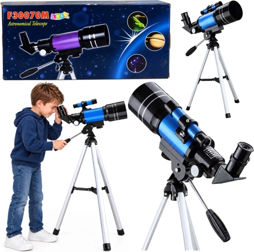 Lunette astronomique réfractive pour enfants de 70 mm avec trépied et grossissement 150×
