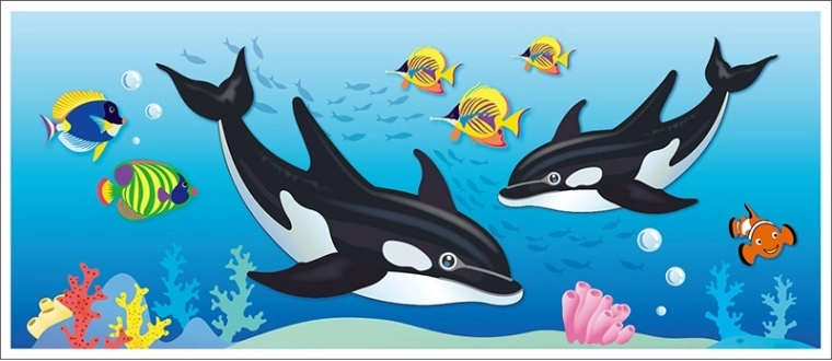 Autocollant décoratif mural – baleine