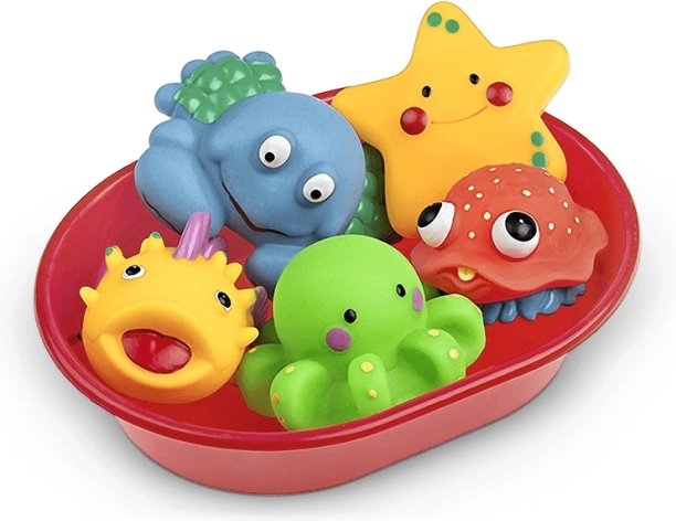 petits animaux aquatiques pour le bain dans un bol, 6 pcs