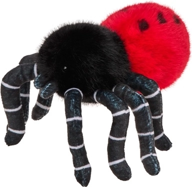Araignée décorative rouge et noire 15 cm