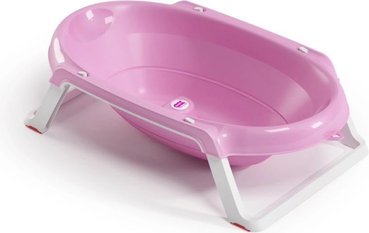 Baignoire pliable antidérapante Ok Baby Onda Slim rose 0–12 mois