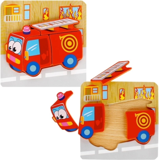 Puzzle éducatif en bois Pompiers