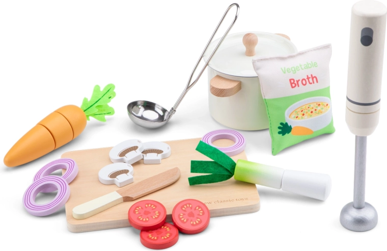Set en bois pour préparer la soupe