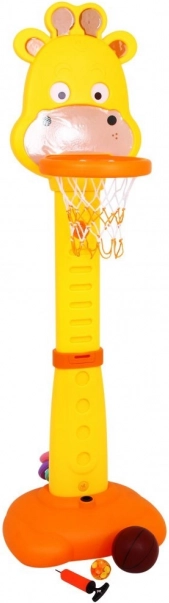 Set de sport girafe 4-en-1 pour enfants 3+ – basket, anneaux, fléchettes à ventouses et toise