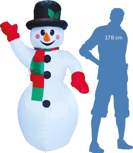 Bonhomme de neige gonflable lumineux et saluant 187 cm