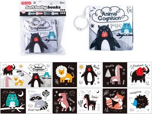 Livre contrasté souple pour bébé – animaux sauvages