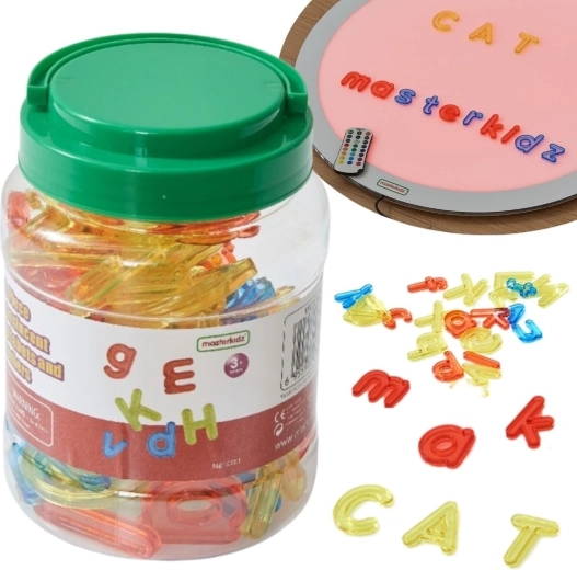 Masterkidz alphabet transparent – 52 lettres colorées pour panneau lumineux