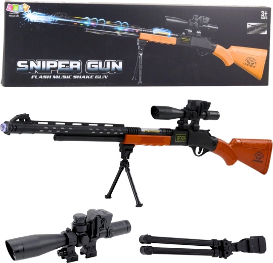 Fusil de sniper pour enfants avec effets, viseur et trépied