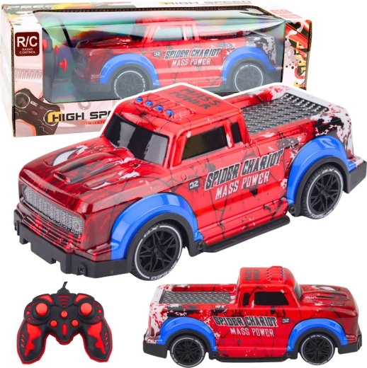 Voiture tout-terrain RC Spider avec effets LED, rouge