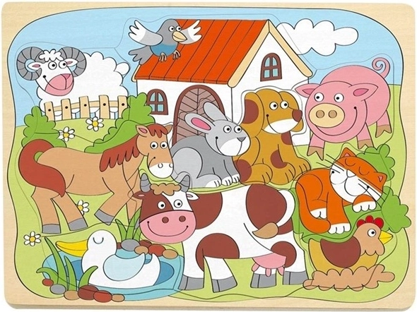 Puzzle en bois avec animaux pour les tout-petits