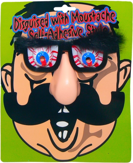 Lunettes rigolotes avec grand nez et sourcils touffus