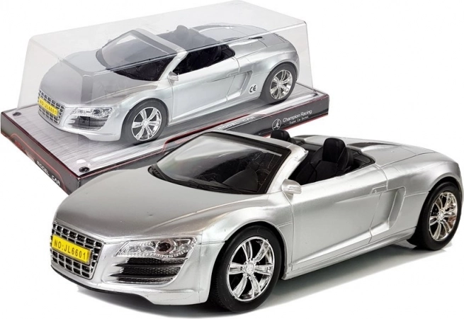 Voiture cabriolet à friction argentée 1:18