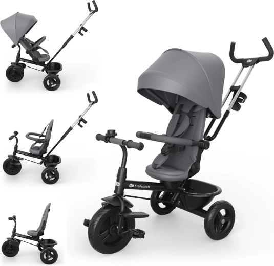 Tricycle Kinderkraft Aston 2 Plus 6-en-1 gris
