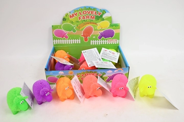 Mouton lumineux à presser – jouet antistress (12 pcs en présentoir)
