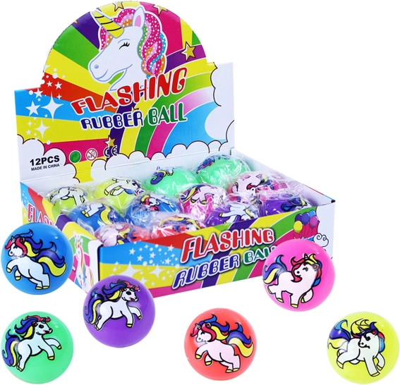Balle rebondissante licorne lumineuse 5,5 cm