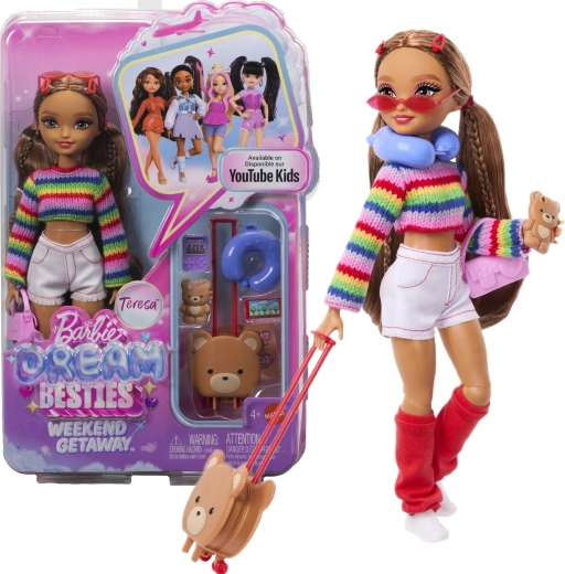 Barbie Dream Besties Teresa – poupée mode pour une escapade le temps d’un week-end avec accessoires