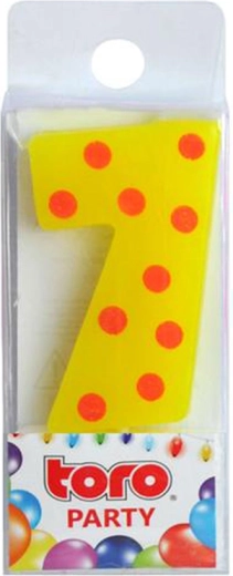 Bougie de gâteau chiffre 7 TORO à piquer 4,5 cm