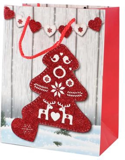 Sac cadeau de Noël en papier Toro 23 × 18 × 10 cm, motifs assortis