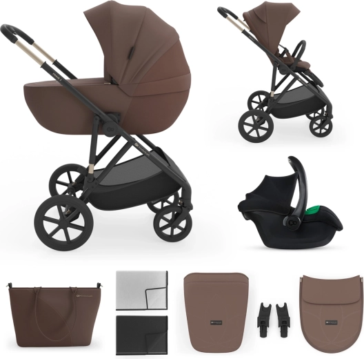 Poussette combinée 3-en-1 Kinderkraft Prime 3 velvet mocca