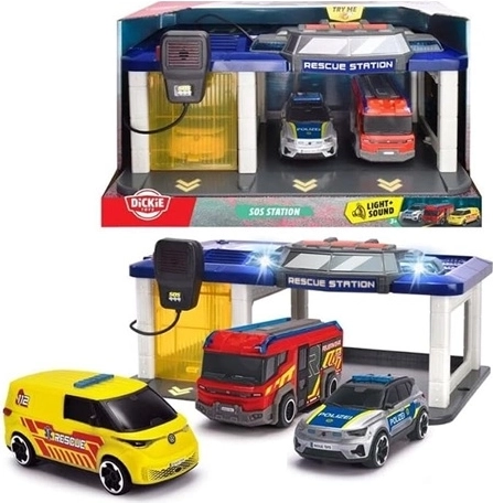Station de secours Dickie Toys avec 3 véhicules