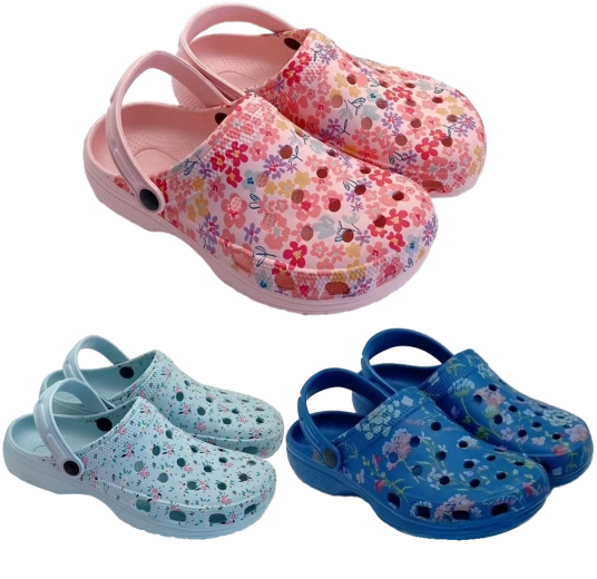 Mules de jardin pour femme en mousse EVA à motif floral