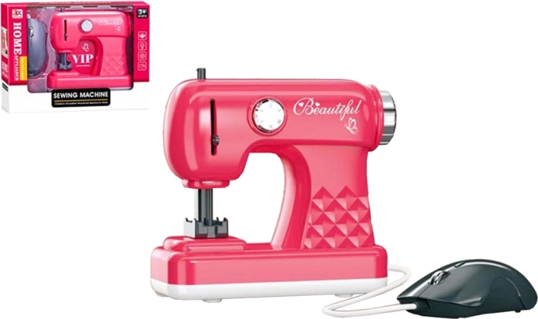 Petite machine à coudre pour enfants rose avec lumière