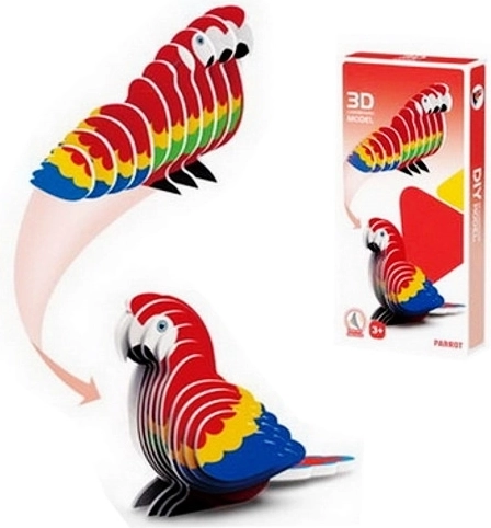 Puzzle 3D perroquet en carton
