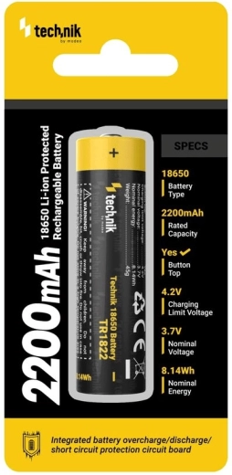 Technik TR1822 batterie rechargeable 18650 2200 mAh 3,7 V