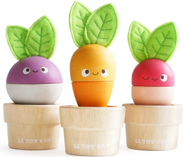 Pots de fleurs en bois avec légumes LE TOY VAN