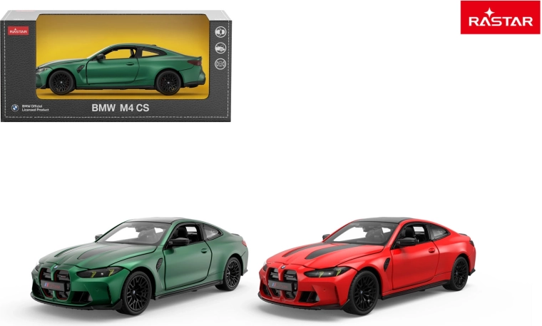 Modèle réduit de voiture en métal Rastar BMW M4 CS 1:24 rouge - 1 pièce