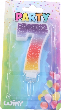 Bougie de fête chiffre 7 Étoiles