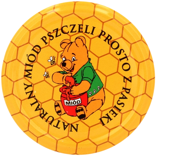 Lot de couvercles de stérilisation 82 mm avec motif de rayon de miel et ourson, 10 pcs