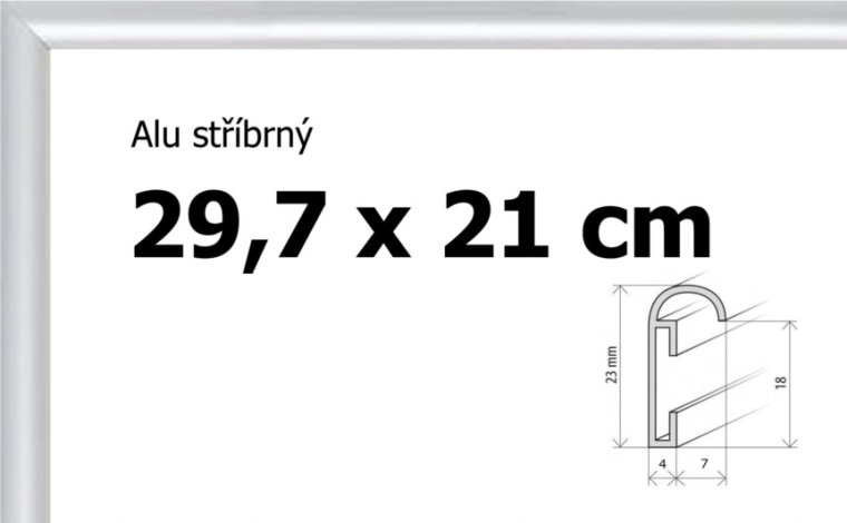Cadre en aluminium argenté A4 29,7 x 21 cm
